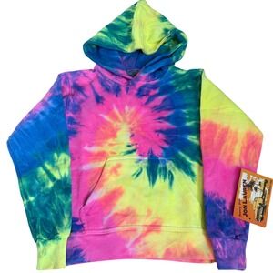 Jon Lauren Tie Dye Hoodie Kids XS Multicolor Neon Psychedelic Retro Kidcore NWT